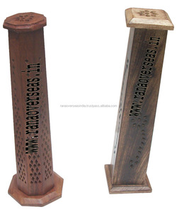 Palo de incienso hecho a mano de madera, soporte para quemador de cono, torre de incienso decorativa para meditación, Yoga, fragancia para el hogar - Product Image 3