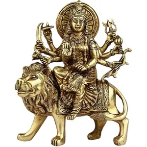 Estatua de la diosa Maa Durga, estatua de latón