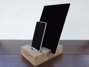 Soporte Universal para tableta, estación de acoplamiento de madera para teléfono móvil y tabletas - Product Image 1