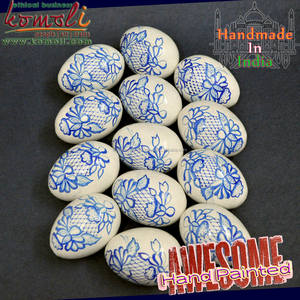 ภาพวาดด้วยมือทำจากไม้ไข่อีสเตอร์ไข่อีสเตอร์ออกแบบนกยูงทำด้วยมือสำหรับจัดแสดงในฤดูใบไม้ผลิของตกแต่งบ้านหรือการเฉลิมฉลองเทศกาลอีสเตอร์ - Product Image 5