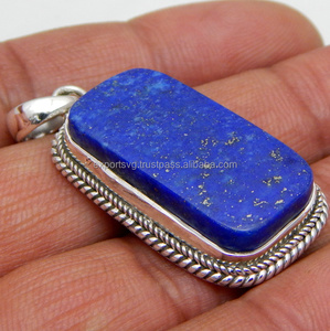 Colgante de piedras preciosas de lapislázuli Natural de estilo clásico de Plata de Ley 925, colgantes atractivos a la moda para mujer, dijes 12,9 Gm Claw - Product Image 2