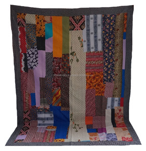 Couverture Kantha indienne en coton ethnique Quilt Sari Patchwork Kantha - Product Image 2