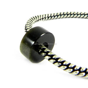 Cuentas de Hipersteno Natural Liso de 14x8mm, Calidad AA, Color Negro, Cuentas Tipo Neumático con Orificio Grande, Gemas Ishu - Product Image 1