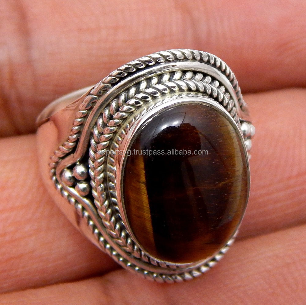 Low Price Mens Rings Tiger Eye Handcrafted Stylish Design