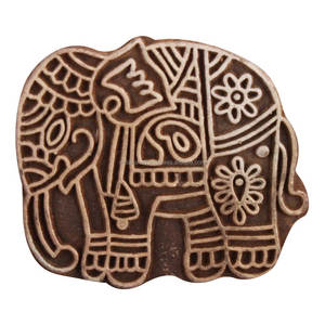 Forma de elefante, lienzo de madera hecho a mano, bloques de impresión, arte decorativo, artesanía, venta al por mayor, - Product Image 1