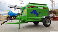 SAYGINLAR NOUVEAU Mélangeur d'aliments horizontal de haute qualité 3m³ pour tracteur électrique ou à prise de force (PTO) avec vis sans fin et roulement 380V Vert