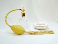 Atomiseur de parfum rond en verre rechargeable de 100 ml avec bouchon à vis et marquage à chaud