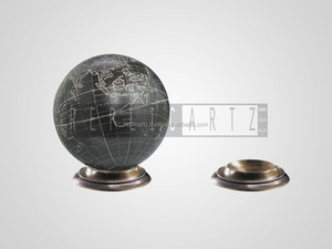Porte-bougie décoratif en forme de globe terrestre noir |   Décoration de table moderne pour bureau à domicile avec base en métal, pièce décorative cadeau - Product Image 4