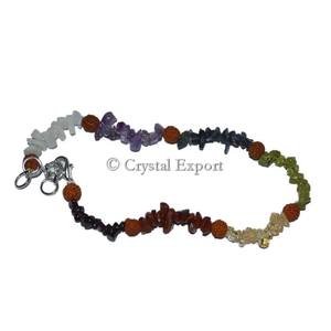 Siete Chakra piedra con Rudraksha Chips-comprar pulseras de tobillo de piedras preciosas de cristal de exportación - Product Image 1