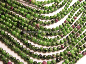 Venta al por Mayor de Cuentas Redondas Facetadas de Alta Calidad, Rubí Zoisita Natural en Oferta, Jade Certificado por Terceros, Exportaciones Coszcalt - Product Image 4