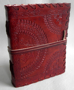 Wholesale Handmade Vintage Embossed Half Circle with Side Stitch Strap Closure Hardcover <b>Leather</b> <b>Diary</b>-Gift - Product Image 1