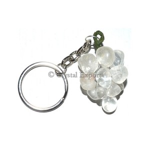 คริสตัลควอตซ์ Tumbled องุ่นคีย์: พวงกุญแจหิน-คริสตัลส่งออก - Product Image 1
