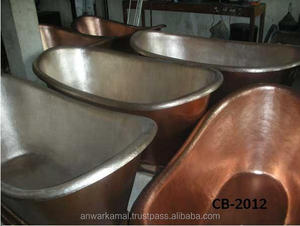 อ่างอาบน้ำทองแดงทรงสี่เหลี่ยมแบบโบราณแบบตั้งพื้นไม่มีที่วางเท้า - Product Image 3