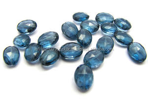 NATURAL loodon Blue Topaz Loose briolette jemstone Oval faceted CUT - Product Image 5