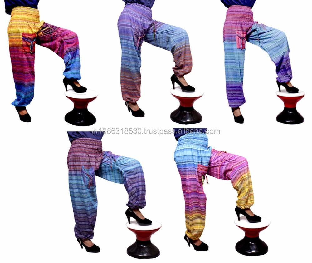 Шаровары Tie dye Alibaba, Женские Мешковатые шаровары, хлопковая ткань, Эластичные Брюки Aladdin, хлопковые цыганские штаны для йоги
