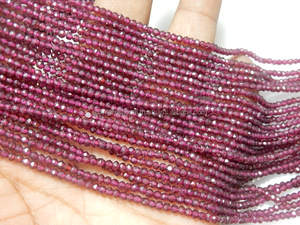 Cuentas Redondas Facetadas de Granate Rodolita Natural de Grado AAA, 3 mm, 13'', Cuentas Sueltas Rojas, Precio de Fábrica - Product Image 4