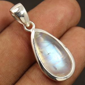 Blue Moonstone <b>Pendant</b> 925 Sterling Silver Natural RAINBOW MOONSTONE Gemstone - Product Image 1