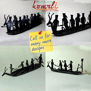 Barco de hierro hecho a mano, arte abstracto moderno, escultura de hierro fundido para decoración del hogar - Product Image 2