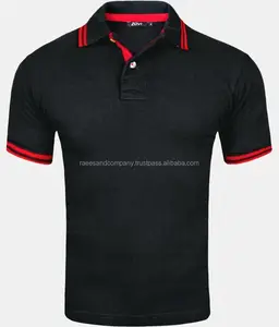 새로운 낮은 가격 100 코튼 블랙 레드 디자인 남성 tshirt 인쇄 폴로 칼라/폴로 셔츠
