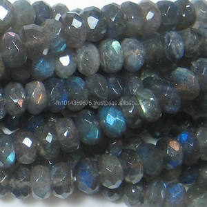 Blue Flash Power Fine couleur coupe Labradorite ronde breloques à facettes perles en vrac pour la fabrication de bijoux - Product Image 4