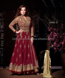 Nouveau Designer Bollywood style Anarkali robe type robe avec Long Net W ork étole avec Chudidaar pour mariage - Product Image 5
