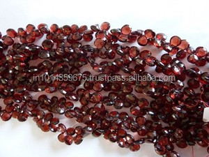Grenat Hessonite naturel lisse poli en forme de poire gouttes briolette cristal pierre précieuse perle en vrac - Product Image 5