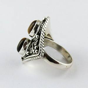 Bague en argent Sterling 925 œil de tigre à la mode, vente en gros, bijoux artisanaux en argent - Product Image 4