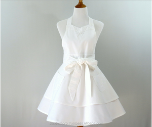 ผ้ากันเปื้อนลูกไม้เอวสีชมพูสวยงามมีคุณภาพสามารถซักได้สำหรับตลาดอินเดีย - Product Image 5