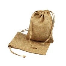 Sac à cordon en toile de jute imprimé de logo personnalisé sac à cadeau de café en toile de jute écologique pochette de jute sac à cordon marron - Product Image 2