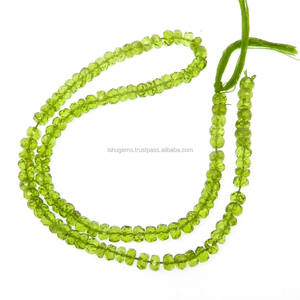 Cuentas para la fabricación de joyas-Piedras preciosas de 15 pulgadas de longitud 5mm facetadas-Cuentas de peridoto - Product Image 2