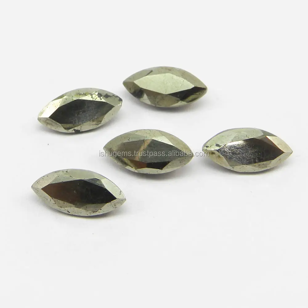 12x6mm Marquise Cut 1.6 Cts Gemstone Making for Jewelry Natural Fools Gold Pyrite