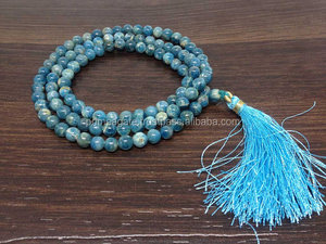 Dernière Apatite Gland Collier Mala, 108 Perle Mala, Pierre Naturelle Bijoux-Jap Mala- - Product Image 4