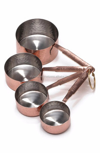 Juego de tazas medidoras de acero inoxidable, cuchara para hornear, té, café, cocina, Color Cobre, 4 Uds. - Product Image 2