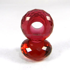 Cuentas de cuarzo rosa Hydro, 14x8x5mm, facetadas, redondas, con agujero grande, para fabricación de joyas - Product Image 2