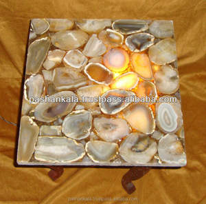 Haut de Table en pierre précieuse d'agate, plateau de Table rétro-éclairé - Product Image 1