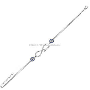 ทองคำขาว p. กำไล BSBL097เซอร์คอนสำหรับดวงตาอินฟินิตี้925K สำหรับงานแต่งงานของขวัญแต่งงานกำไลเงินแท้ - Product Image 1