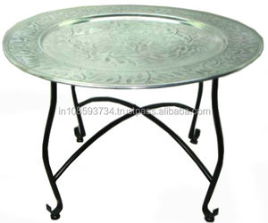 Mesa decorativa marroquí hecha a mano, diseño de grabado, mesa de centro decorativa de hierro y Metal, mesa de diseño de lujo - Product Image 1