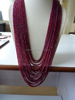 Perles de rubis rouge LONGIDO naturelles facettées