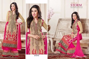Kanya Libas Salwar Kameez, Material de Lino, Diseño de Mangas, Hermosa Moda India y Pakistaní, Ropa de Fiesta para Damas, Bordado - Product Image 5