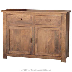 Mini commode en bois de récupération industrielle antique-moderne avec métal et fer pour bureau à domicile - Product Image 1
