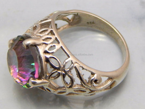 Anillo Clásico de Plata de Ley 925 con Cuarzo Místico para Mujer - Product Image 3