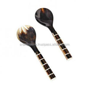 Best Quality Natural Brown Horn Spoon Animal Style Design Handcrafted with Agate Block Polished Natural Crafts <b>flatware</b> spoons - Product Image 5