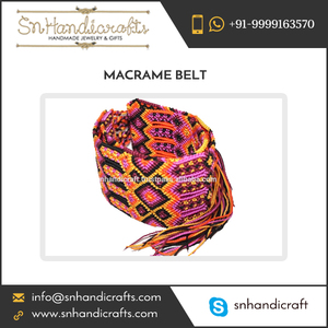 Cinturón de Macramé Bohemio Tejido a Mano Multicolor de Moda - Product Image 1