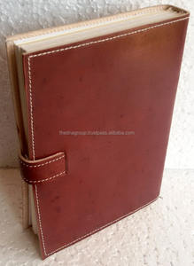 ไดอารี่หนังธรรมดาพร้อมเข็มขัดหนังแท้งานทำมือสำหรับเพิ่มความหรูหราอย่างเรียบง่ายเหมาะสำหรับของขวัญสำนักงานใช้ในการส่งเสริมการขาย - Product Image 4