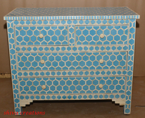 ตู้ลิ้นชักอเนกประสงค์ทำด้วยมือสไตล์อินเดียสำหรับห้องนั่งเล่นห้องครัว - Product Image 1