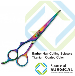 Ciseaux de coupe de cheveux de type droit de couleur titane Ciseaux amincissants de beauté avec poignée en acier inoxydable à lame en céramique tranchante - Product Image 1