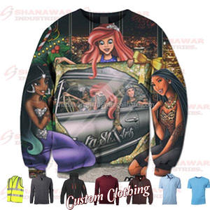 Shanawar Hommes 100% Polyester Hiver Sweats O-Neck Col Doublé All-Over Imprimé Hoodies 3D Sublimation Conception Promotionnelle - Product Image 4