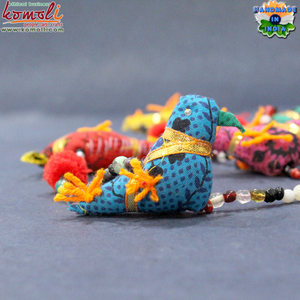 Handcrafted Indian elephant <b>garland</b>, colorful stuffed animal string with a rustic metal bell, traditional festive toran - Product Image 6