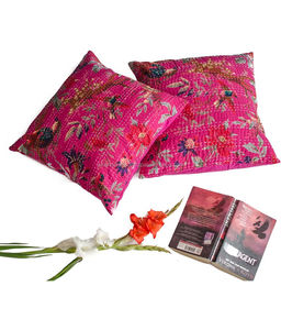 Indian Kantha <b>Cushion</b> <b>Cover</b> Bird Print Kantha Pillow <b>Cover</b> - Product Image 3
