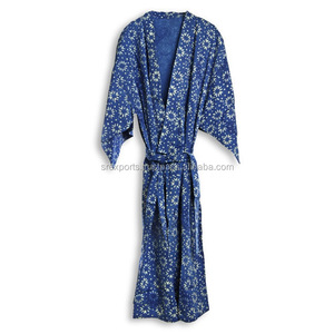 Kimono indien en coton pour femmes, peignoir Sexy, nuit, bleu, vente en gros - Product Image 1